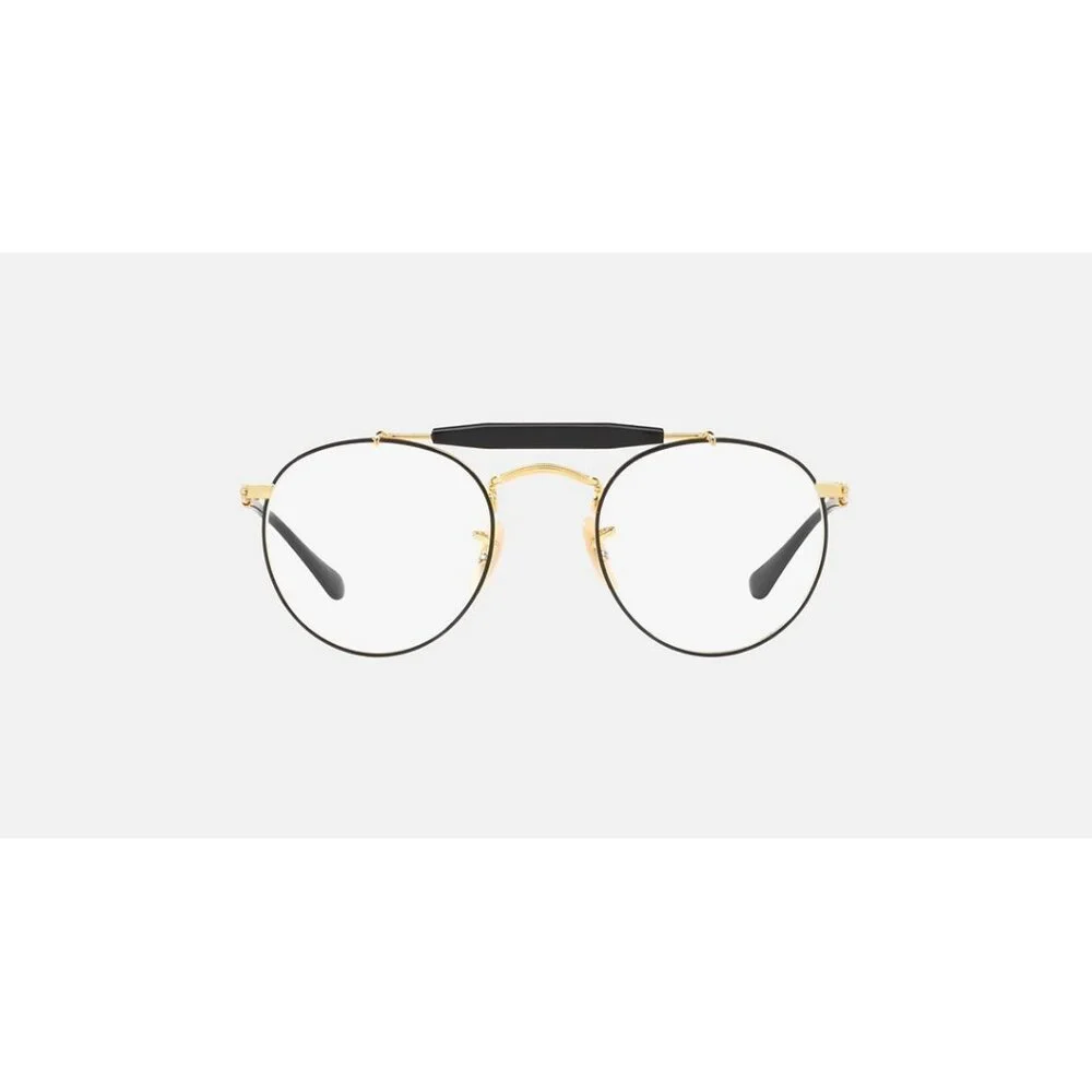 RAYBAN Unisex Eyeglasses RX3747V-2946 Gold Top Black 47-21-140